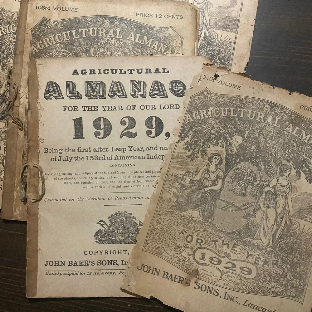 9 Antique Agricultural Almanacs 1920-1922 1924-1929 John‎ Baer's Sons Lancaster - Picture 3 of 16